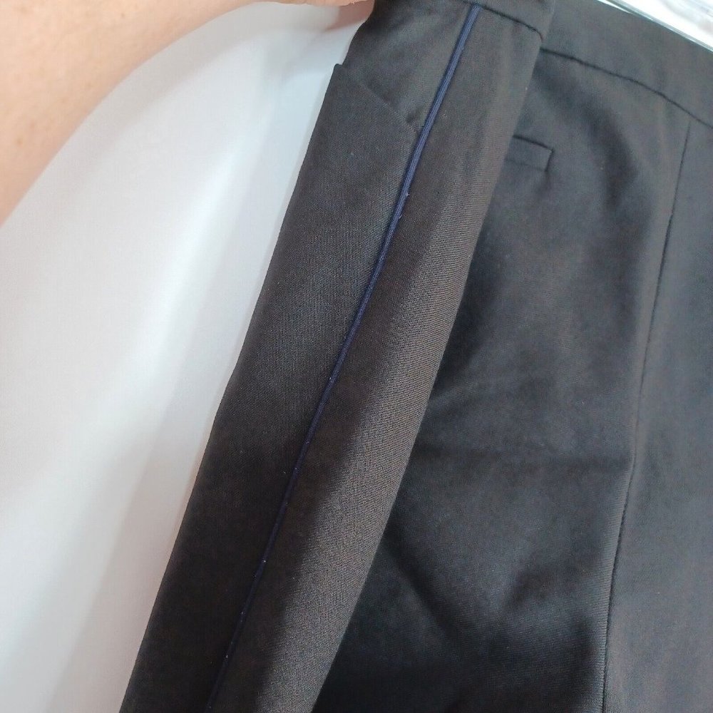 J Crew Womens Bi Stretch Wool Blend Side Stripe Trousers Black w Pockets size 14 - Picture 9 of 13